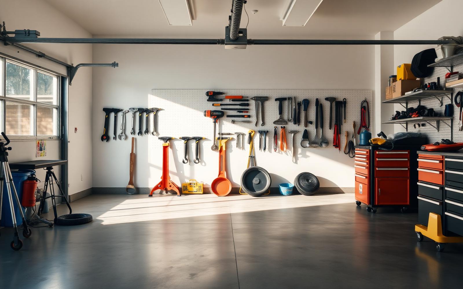 Freshly cleaned modern garage